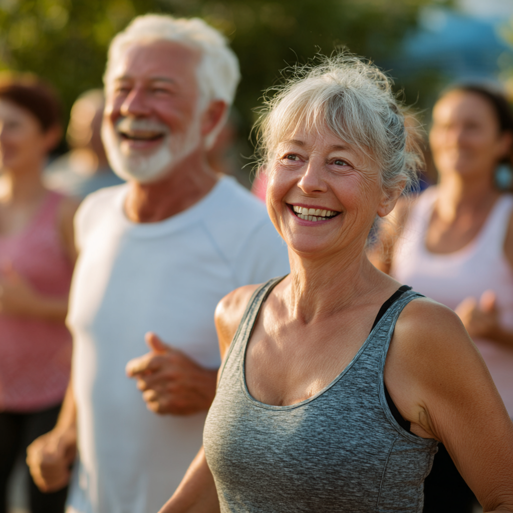 Mosolygós magyar férfi és nő dinamikus edzés közben, funkcionális mozgásokat végeznek a modern fitnesztermben